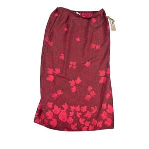 Women's maxi  Norton skirt size PL red Floral NWT elastic waist